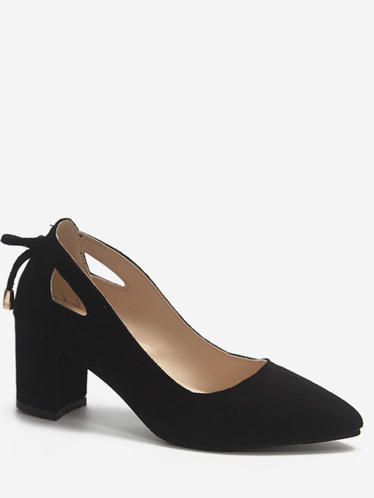 

Plus Size Block Heel Cut Out Pumps, Black