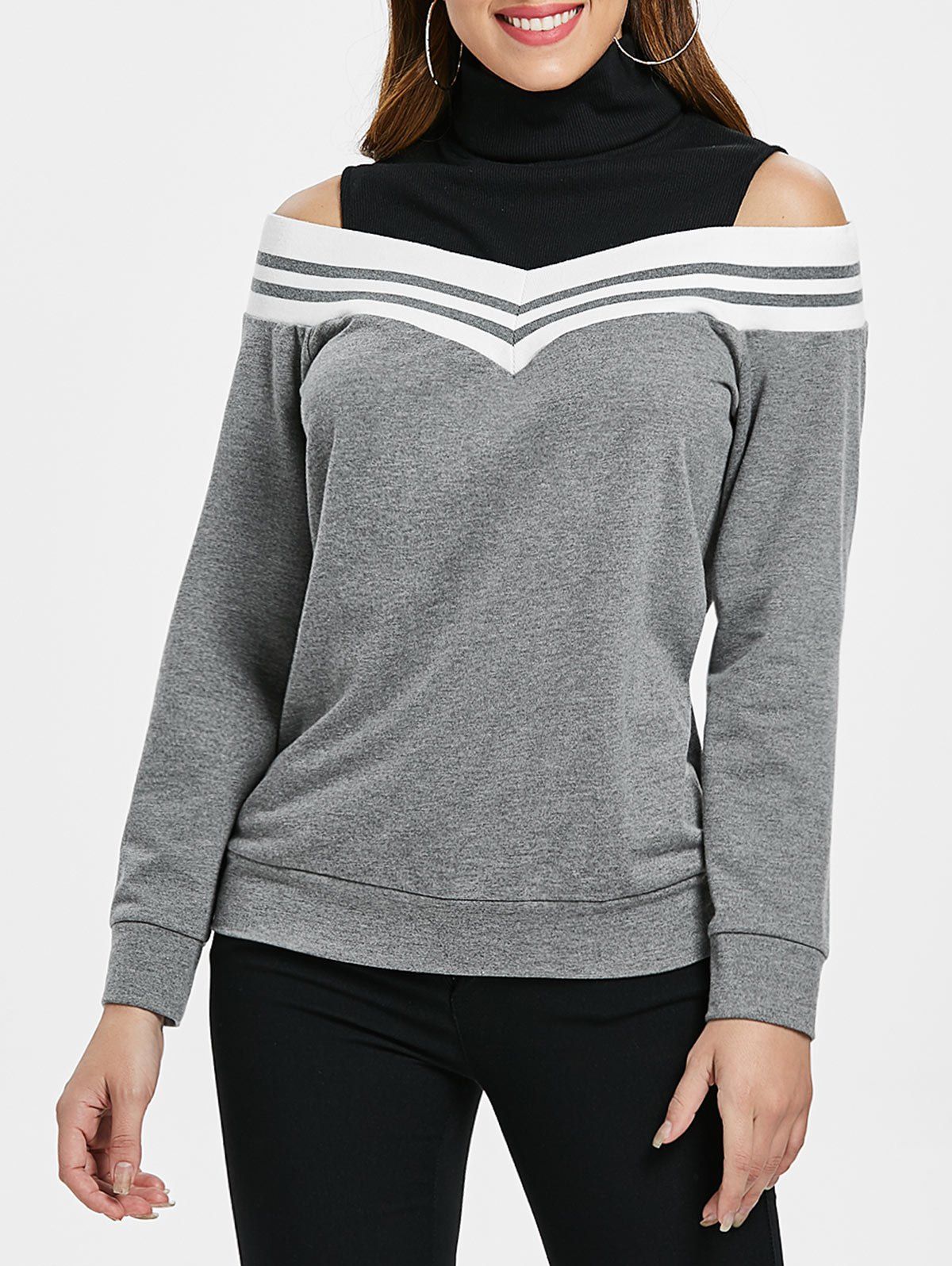 cold shoulder sweatshirt with hood