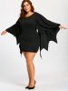 Halloween Bat Wings Plus Size Tunic Dress -  