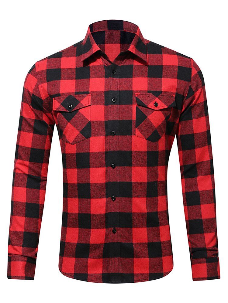 [47% OFF] Long Sleeve Check Pattern Shirt | Rosegal
