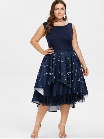 Plus Size Tea Length Dress Sleeve Lace And Evening With Plus Size Sleeveless Flounce Tea Length Dress