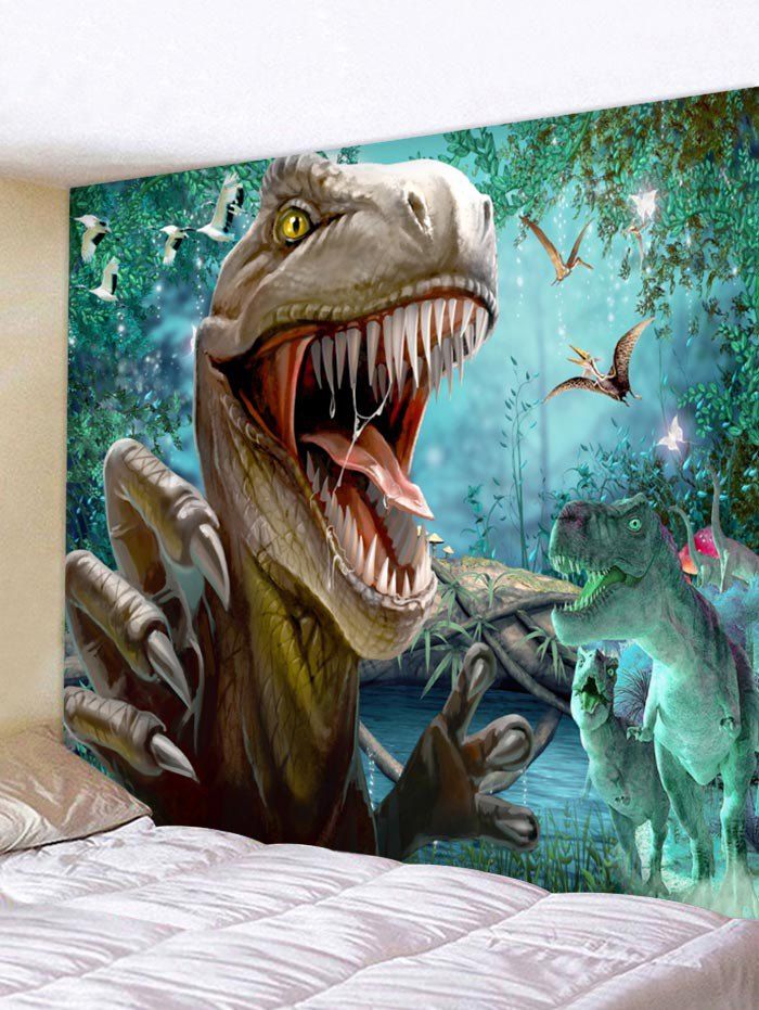 [58% OFF] Wall Hanging Art Forest Dinosaur Print Tapestry | Rosegal