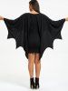 halloween long sleeve bodycon dress with bat wings
