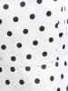 Polka Dot Print Cold Shoulder Vintage Dress -  