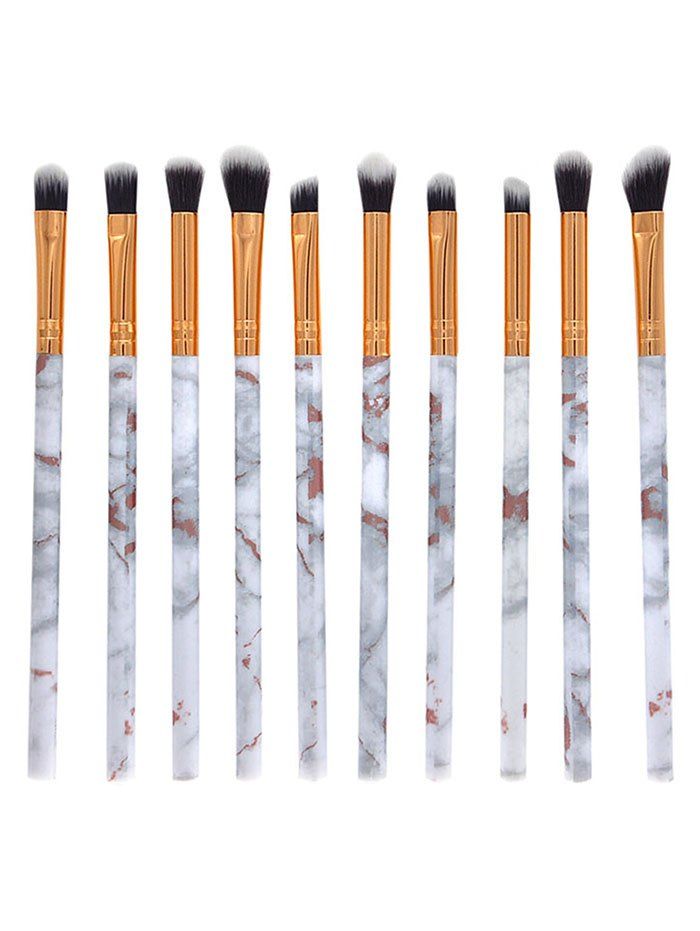 

Cosmetic 10Pcs Marble Handles Super Soft Eye Makeup Brush Set, White