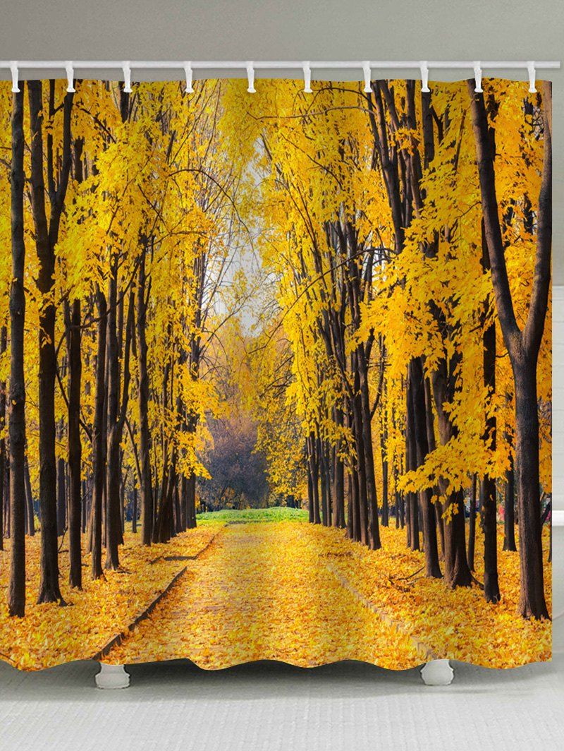 

Woodland Path In Autumn Print Waterproof Shower Curtain, Multi