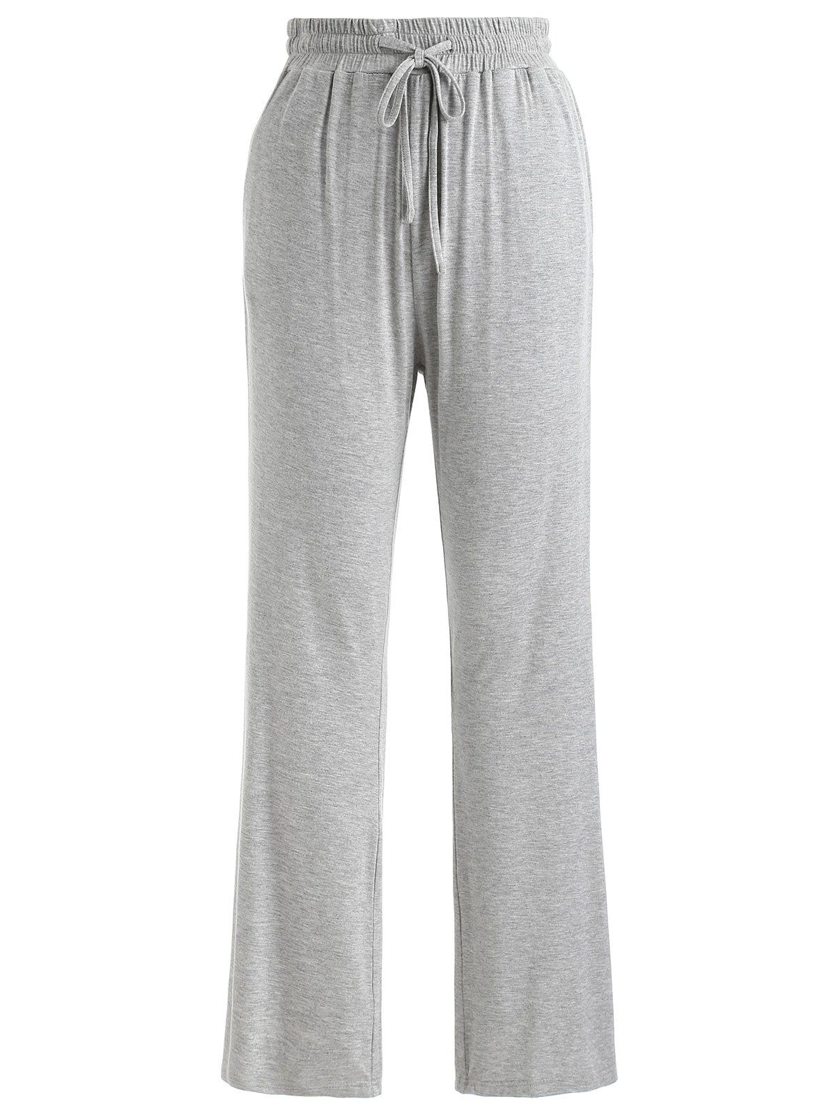 

Drawstring Flare Sleeping Pants, Light gray