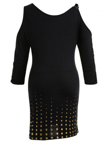 

Plus Size Cold Shoulder Fitted Dress, Black