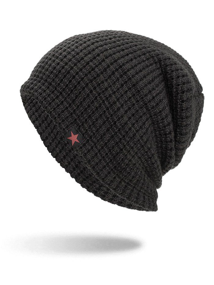 

Label Star Decorative Baggy Beanie, Black