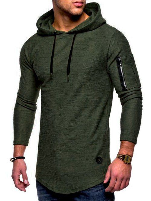 

Long Sleeve Zip Embellished Hoodie, Green