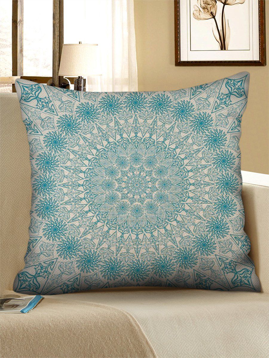 

Bohemian Mandala Flower Print Decorative Linen Pillowcase, Multi