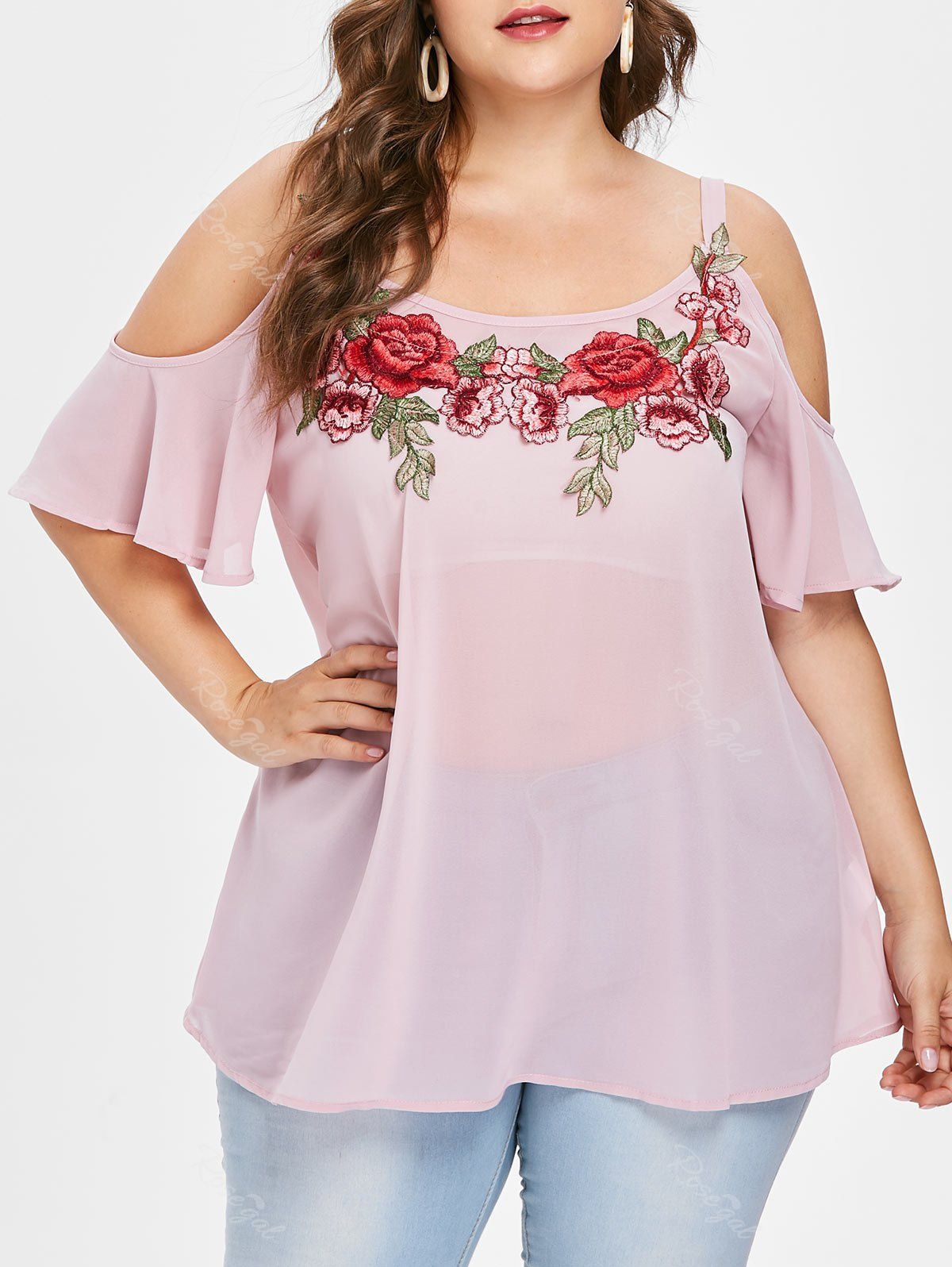 plus size cold shoulder tops uk