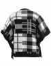 Checked Plus Size Full Zip Sweater Coat -  