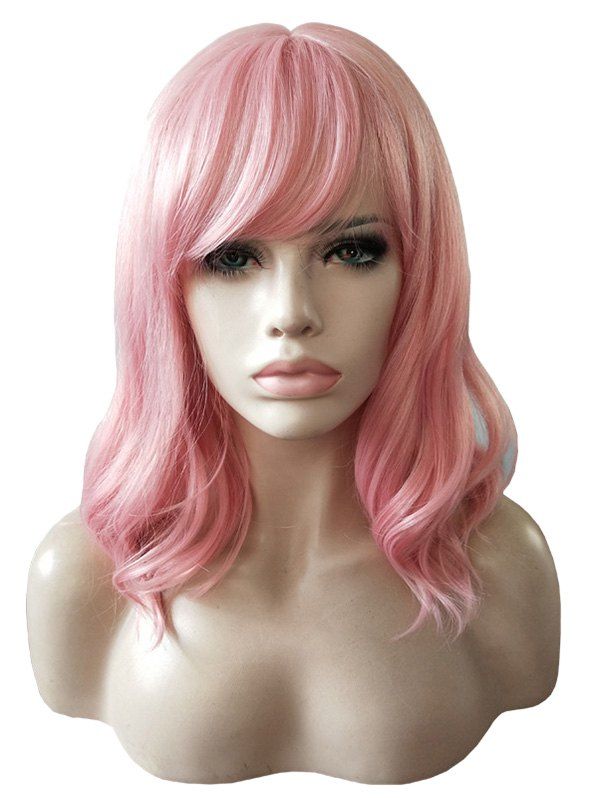 

Medium Side Bang Natural Wavy Lolita Synthetic Wig, Pink