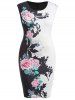 Plus Size Floral Sleeveless Pencil Dress -  