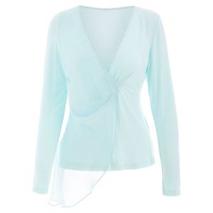 

Chiffon Overlay Empire Waist T-shirt, Robin egg blue