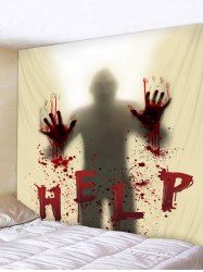 Halloween Blood Hand Help Tapestry Wall Art Decor -  