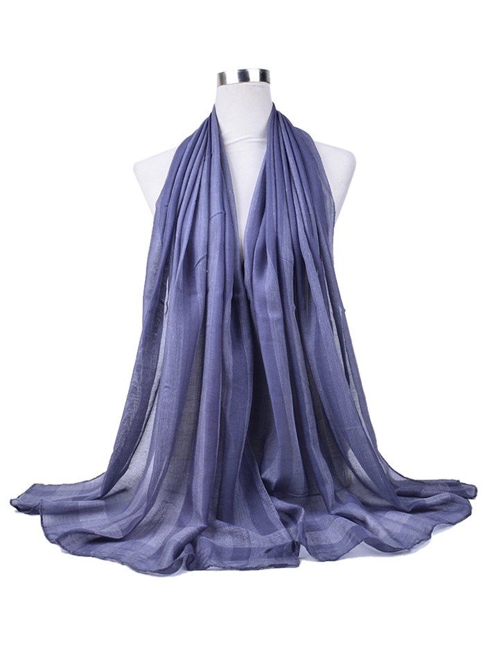 

Vintage Striped Pattern Silky Oversized Scarf, Gray