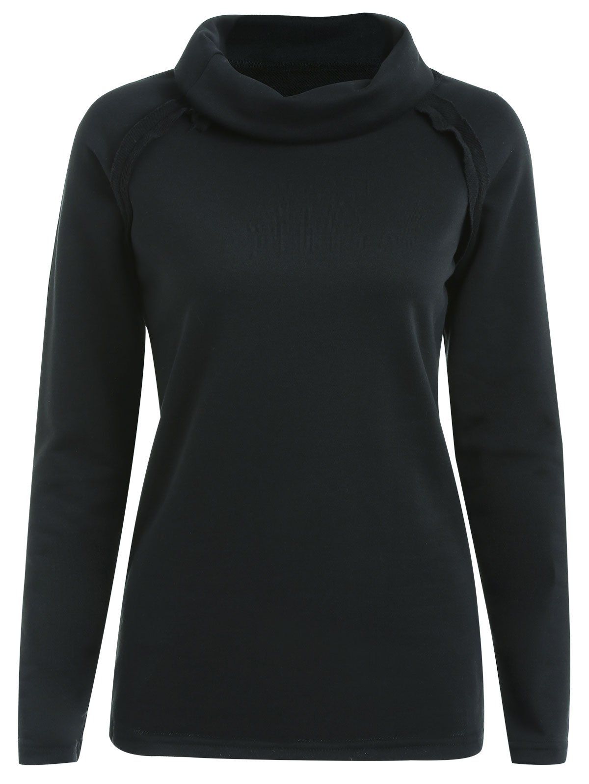 

Stylish Turtleneck Long Sleeve Solid Color Women's Sweatshirt, Black