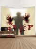 Halloween Blood Hand Help Tapestry Wall Art Decor -  