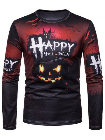 

Happy Halloween Pumpkin Print Tee Shirt, Multi
