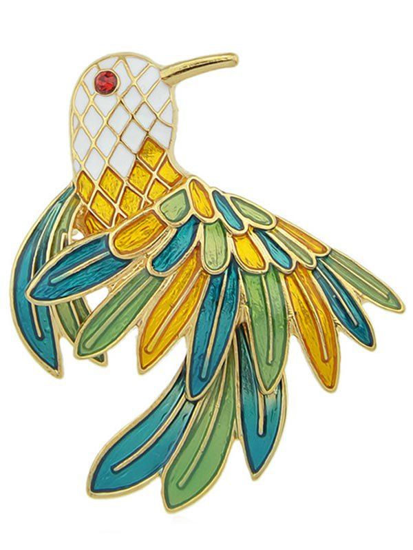 

Bird Shaped Rhinestone Brooch, Gold