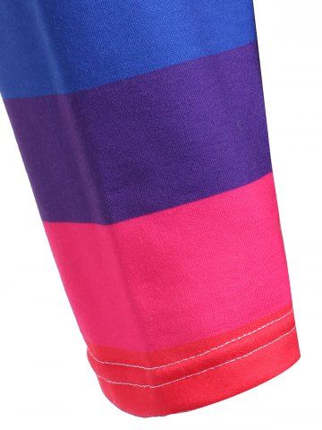 

Color Block Sleeve Plus Size Drawstring Hoodie, Black