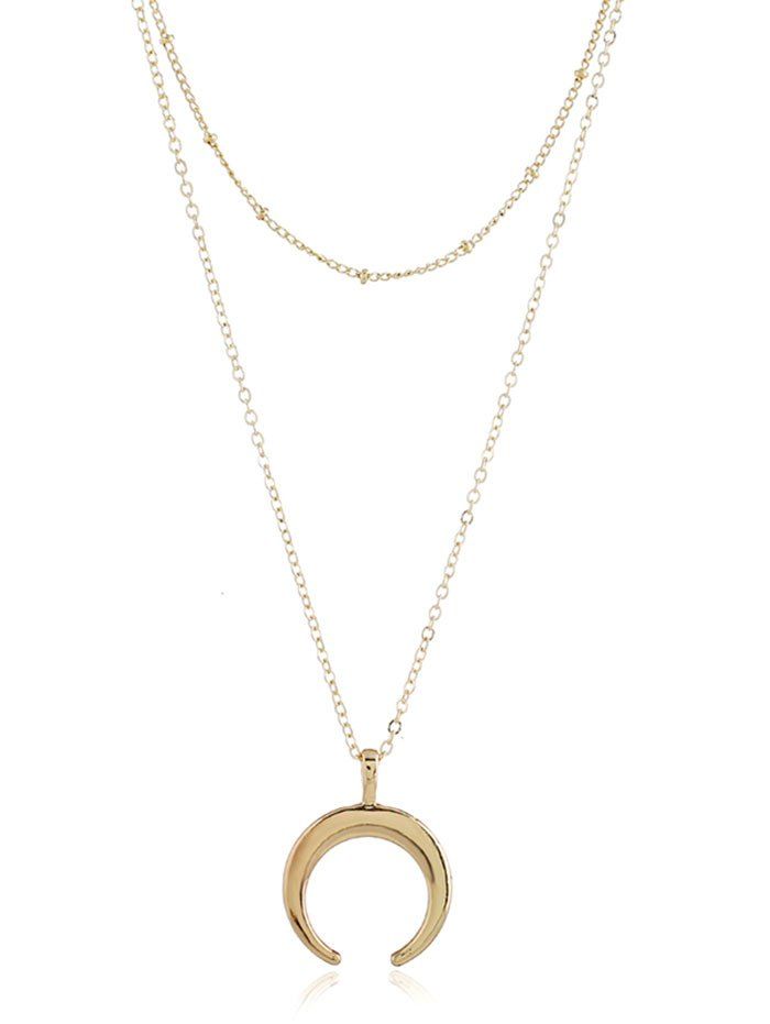 

Crescent Moon Layer Necklace, Gold