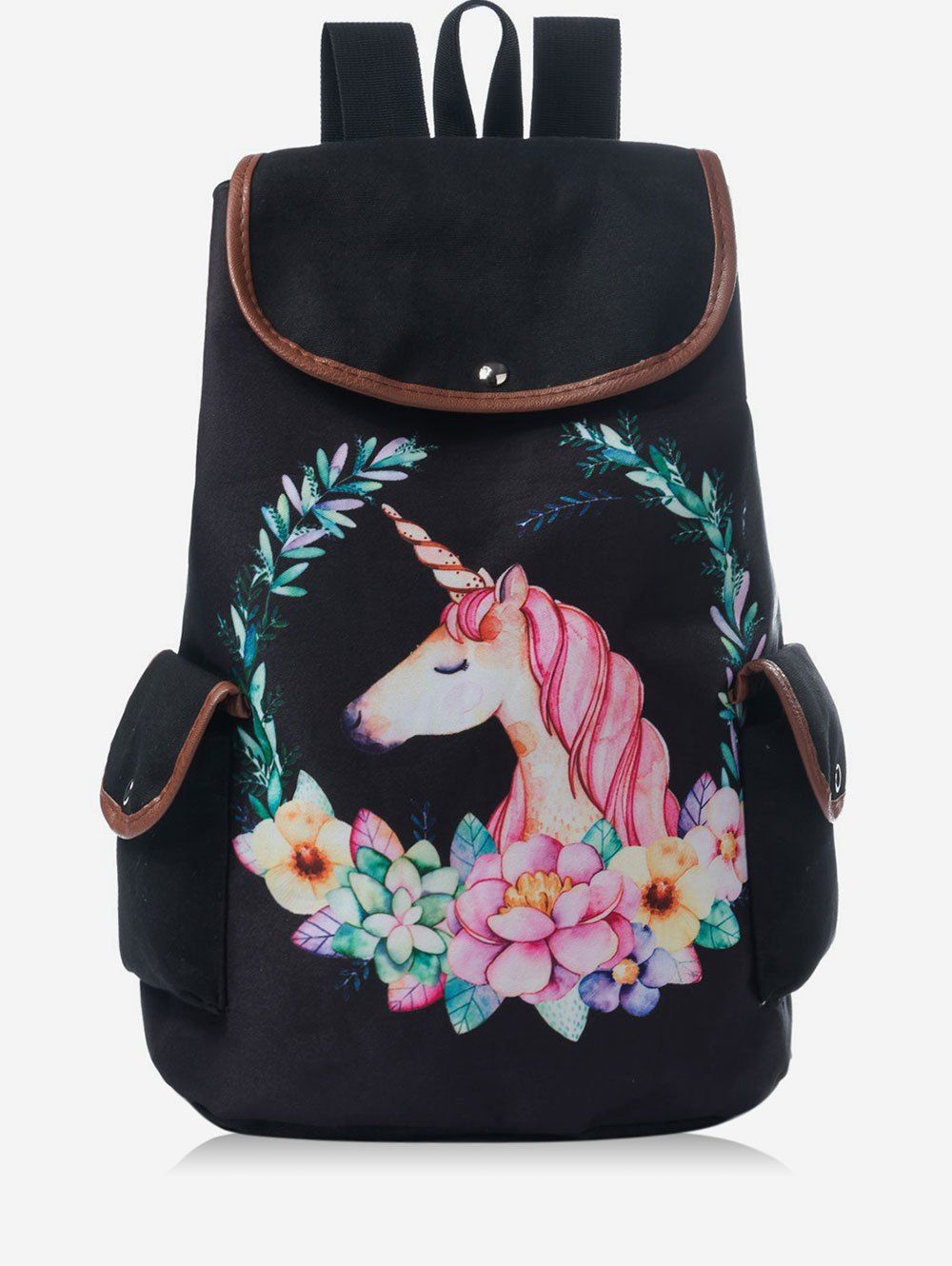 

Unicorn Flap Travel Backpack, Black