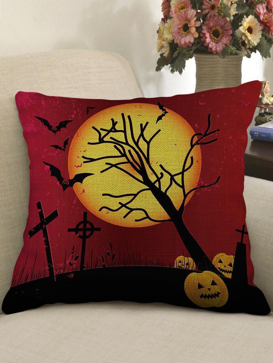 

Halloween Moon Night Print Decorative Sofa Linen Pillowcase, Multi