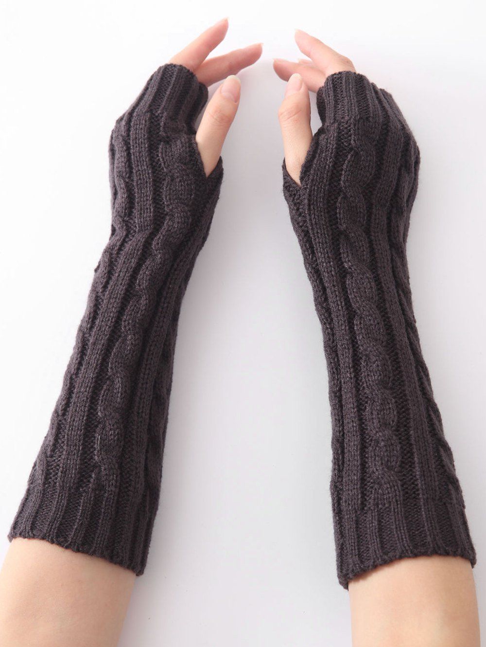 

Vintage Infinity Crochet Knitted Arm Warmers, Gray dolphin