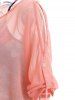 Elegant Off-The-Shoulder Long Sleeve Chiffon Blouse + Floral Print Vest Women's Twinset -  