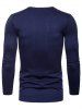 T-shirt Longues Manches avec Design D'ourlet à Bouton - Bleu Cadette M