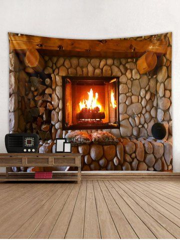 

Christmas Fireplace Pattern Wall Art Tapestry, Multi