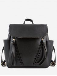 Sac à Dos Zippé avec Poche en Avant en Cuir PU -  