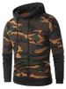 Sweat-Shirt à Capuche avec Cordon de Serrage à Manches Longues et Empiècement Camouflage - ACU Camouflage XS