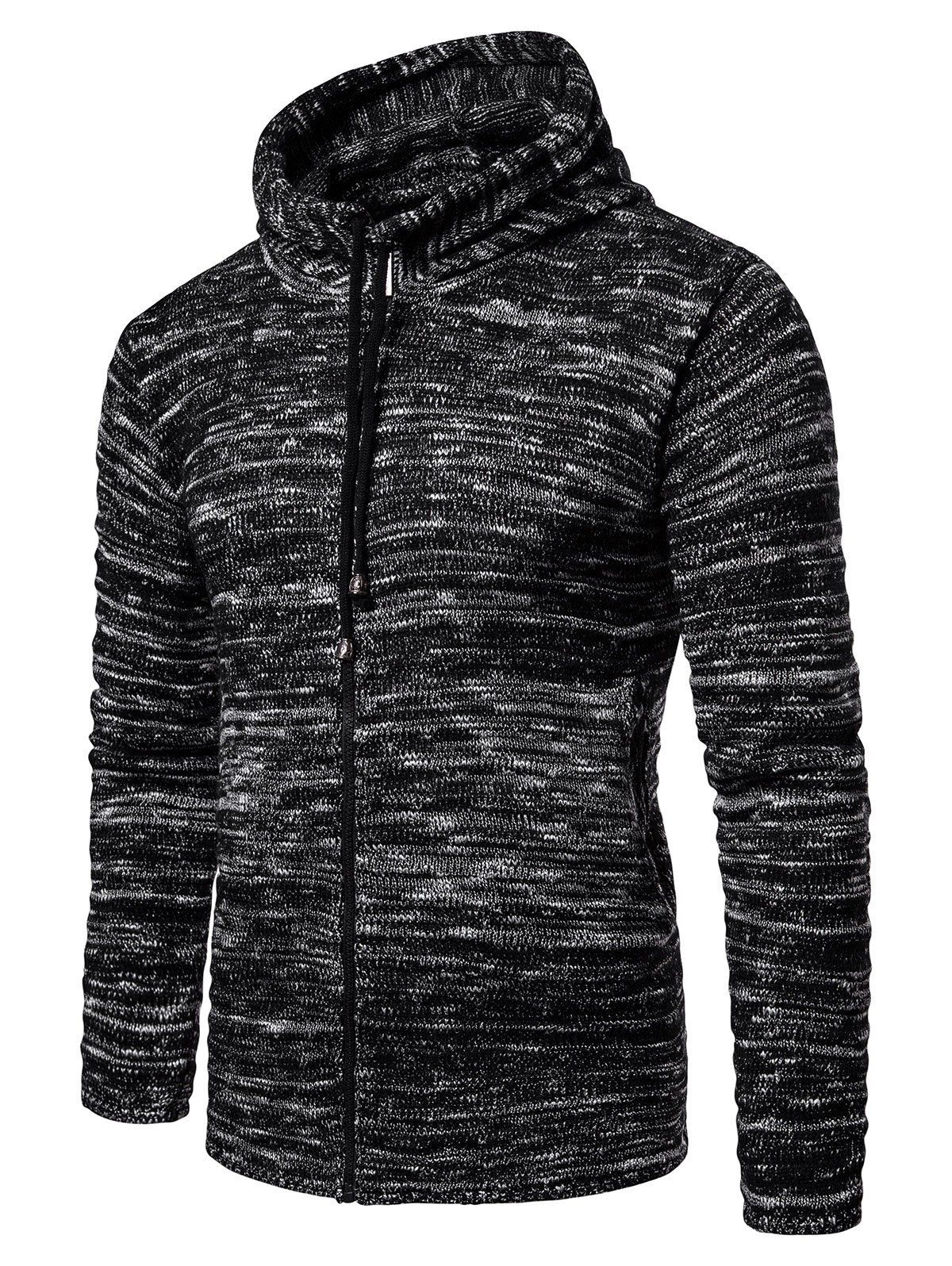 drawstring half button hooded sweater