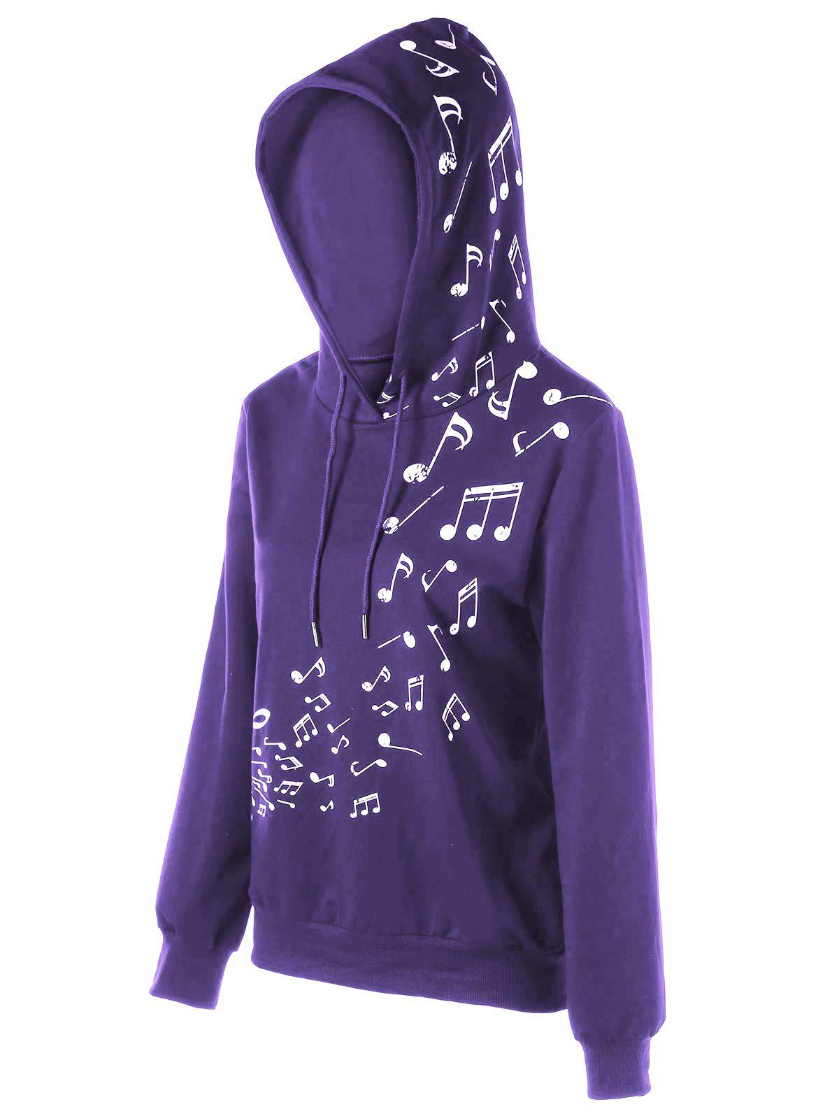 

Color Block Music Note Hoodie, Purple