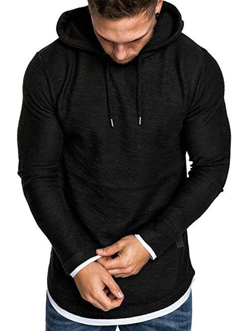 

Contract Color Pullover Hoodie, Black
