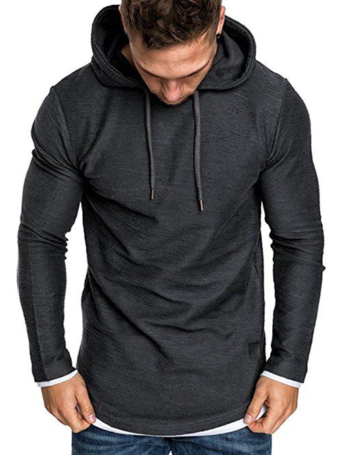 

Contract Color Pullover Hoodie, Gray