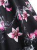 Criss Cross Floral Print Swing Dress -  
