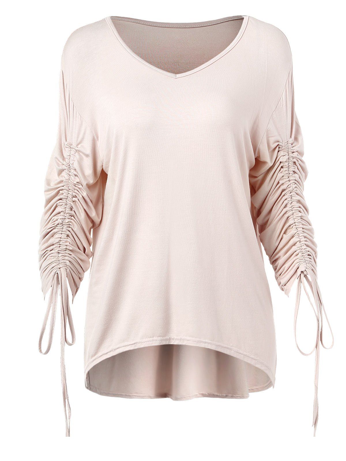 ruched sleeve t shirt