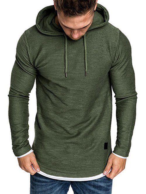 

Contract Color Pullover Hoodie, Green
