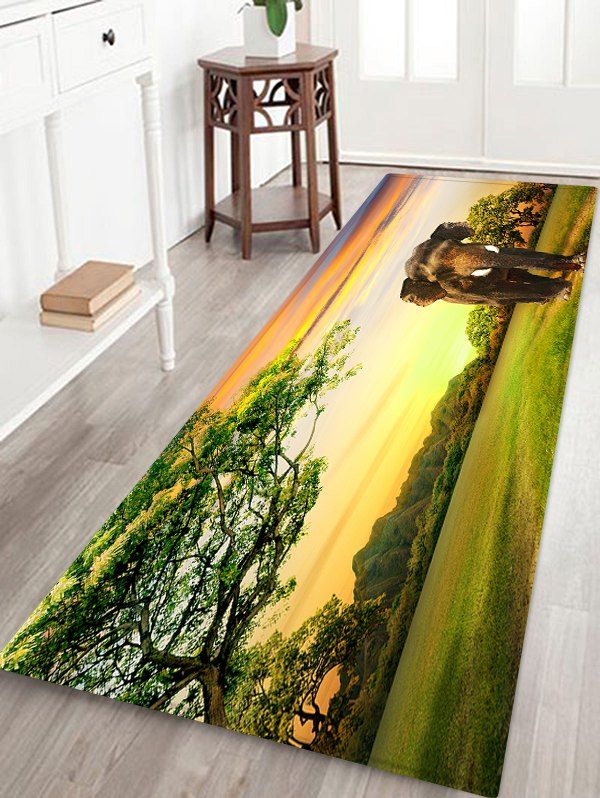 

Grasslands Elephant Pattern Water Absorption Area Rug, Multi