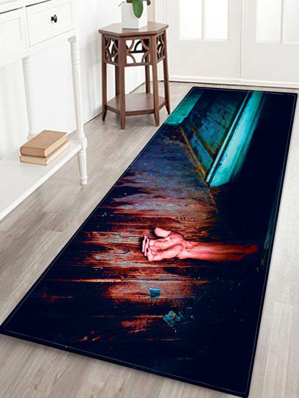 

Halloween Zombie Hand Pattern Water Absorption Area Rug, Black