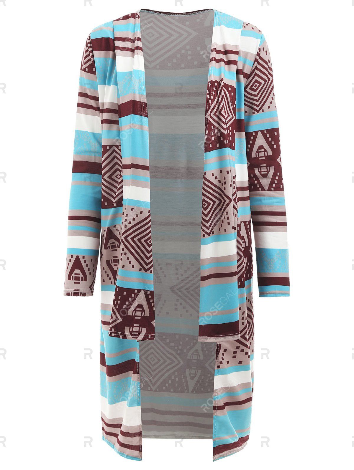 

Stylish Collarless Long Sleeve Spliced Women' Desert Bloom Cardigan, Colormix
