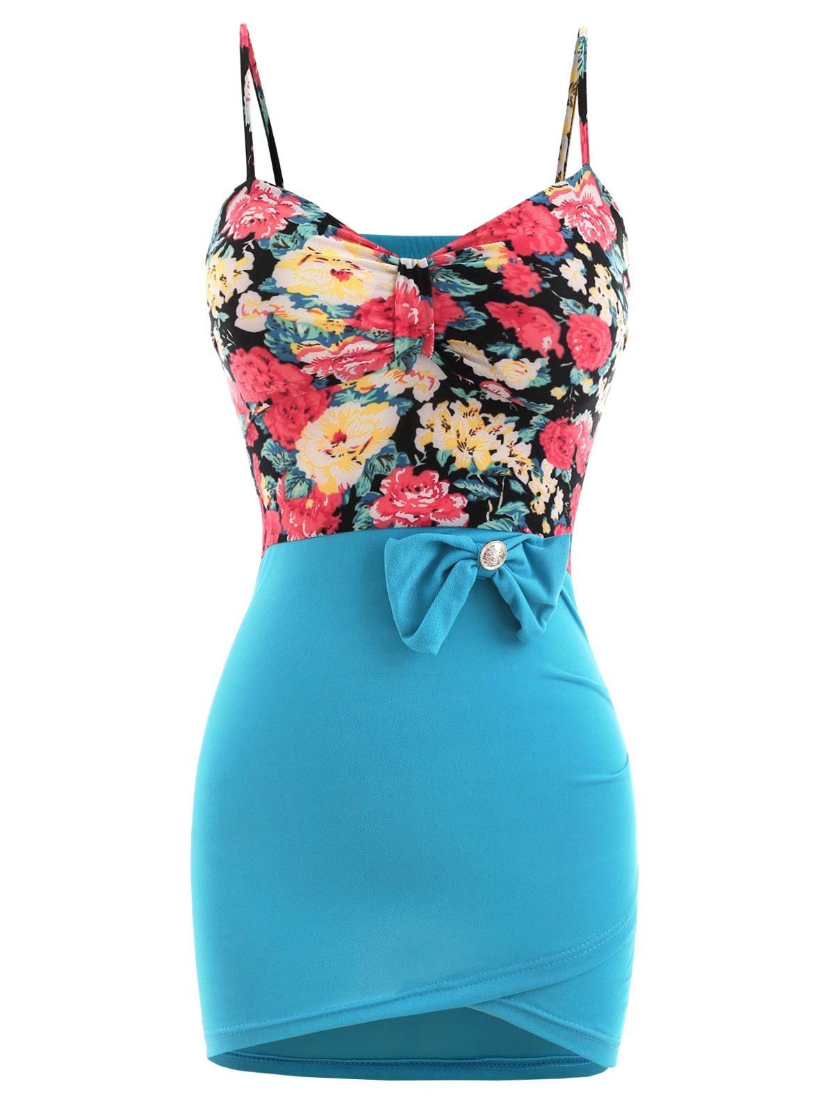 

Floral Bodycon Slip Dress, Sky blue