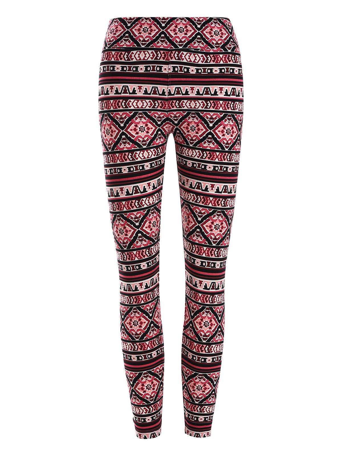 

High Waisted Geometric Patterned Leggings, Multi