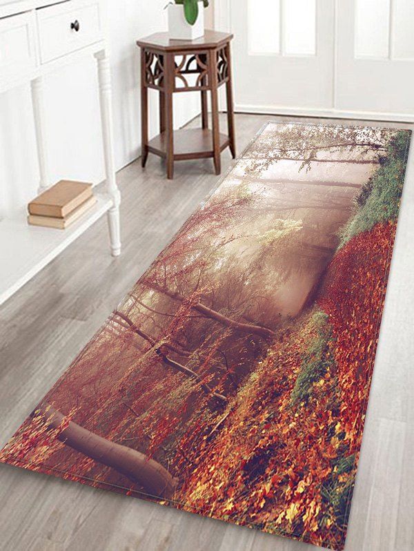 2018 Maple Forest Path Pattern Water Absorption Area Rug In Multi Maple Forest Path Pattern Water Absorption Area Rug