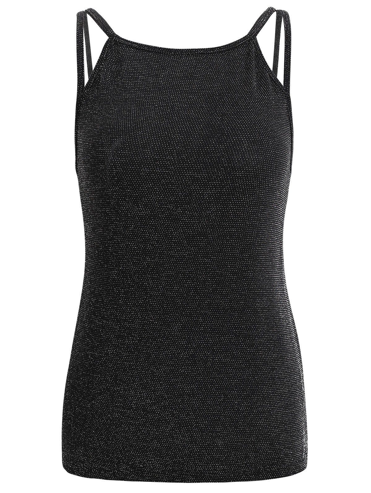 

Strappy Sparkly Tank Top, Black